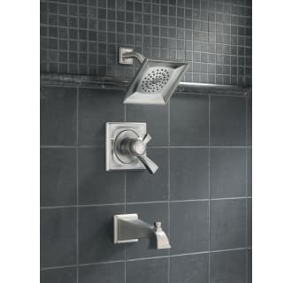 Delta-174930-Installed Tub and Shower Trim in Brilliance Stainless