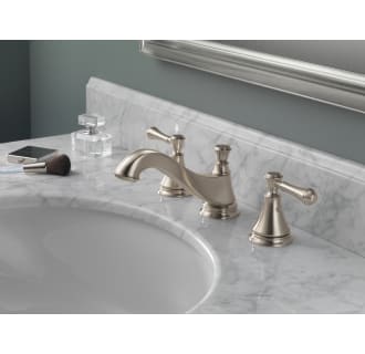 Delta-3595LF-MPU-LHP-Installed Tub Filler in Brilliance Stainless