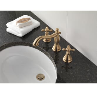 Delta-3597LF-MPU-LHP-Installed Faucet in Champagne Bronze