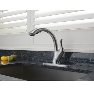 Delta-4153-DST-Installed Faucet in Arctic Stainless
