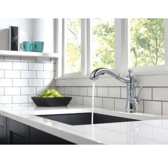 Delta-4197-DST-Running Faucet in Stream Mode in Arctic Stainless
