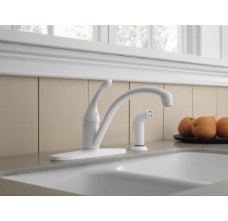 Delta-440-DST-Installed Faucet in Matte White