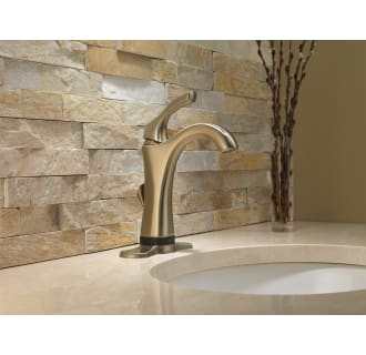 Delta-592T-DST-Installed Faucet with Escutcheon Plate in Champagne Bronze