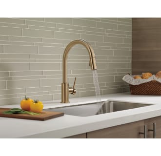 Delta-9159-DST-Running Faucet in Spray Mode in Champagne Bronze