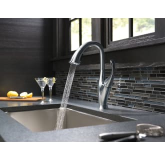 Delta-9992-DST-Running Faucet in Spray Mode in Arctic Stainless