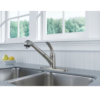 Delta-B4310LF-Installed Faucet in Brilliance Stainless