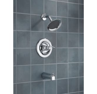 Delta-BT14496-Installed Shower Head and Tub Spout in Chrome