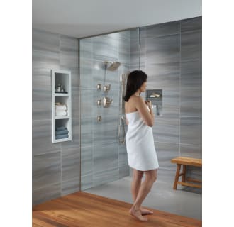 Installed Shower in Use in Brilliance Stainless