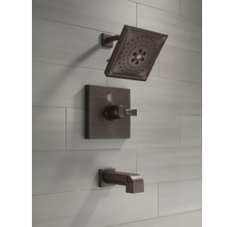 Delta-T14001-T2O-LHP-Installed Tub and Shower Trim in Venetian Bronze