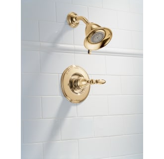 Delta-T14255-LHP-Installed Shower Trim in Brilliance Brass
