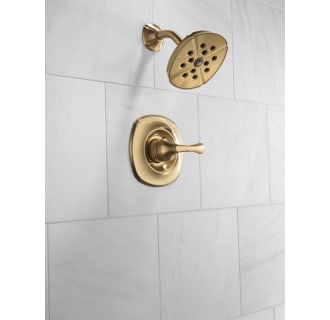 Delta-T14292-Installed Shower Trim in Champagne Bronze