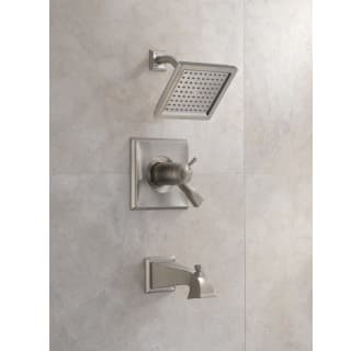 Delta-T17T451-Installed Tub and Shower Trim in Brilliance Stainless