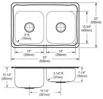 Elkay-STCR3322L-Specification Image