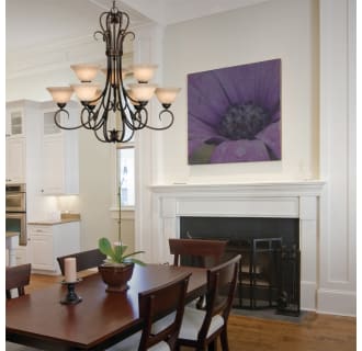 9 Light Chandelier Rubbed Bronze Finish Application View