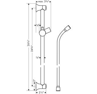 Hansgrohe-HSS-C-T03-Slide Bar Dimensional Drawing