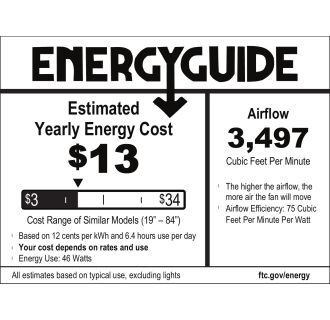 Hunter 50252 Mill Valley Energy Guide Image