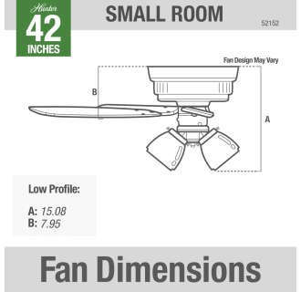 Hunter 52152 Crestfield Dimension Graphic