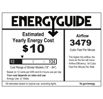 Hunter 53069 Low Profile Energy Guide Image