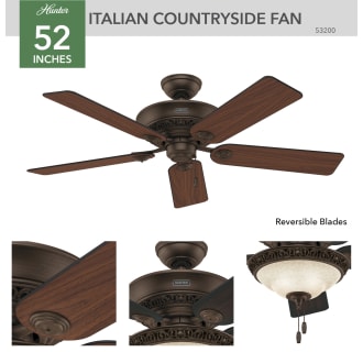 Hunter 53200 Italian Countryside Ceiling Fan Details