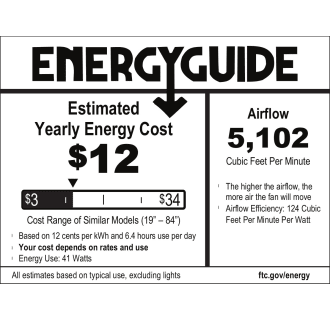 Hunter 59397 Warrant Energy Guide Image