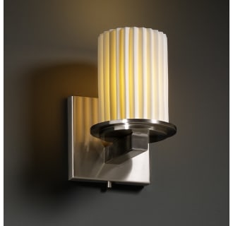 Brushed Nickel finish with (-10) Cylinder with Flat Rim and Pleated shade option