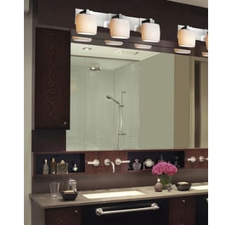 Installed View of Brushed Nickel with Wave Shades finish with (-30) Oval shade option