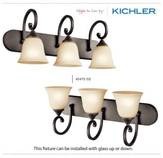 The Kichler Feville Collection can be installed with glass up or down.