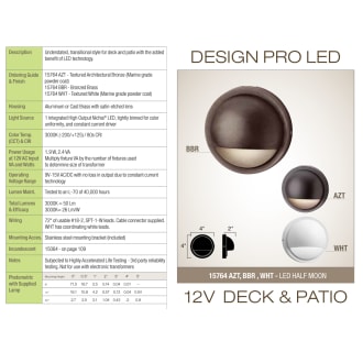 Kichler 15764 Design Pro LED Specifications