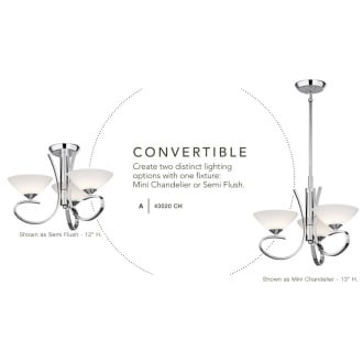 Fixture can be installed as a mini chandelier or semi-flush ceiling light