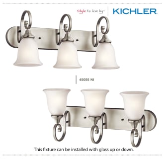 The Kichler Monroe Collection can be installed with glass up or down.