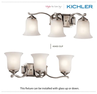 The Kichler Wellington Collection can be installed with glass up or down.