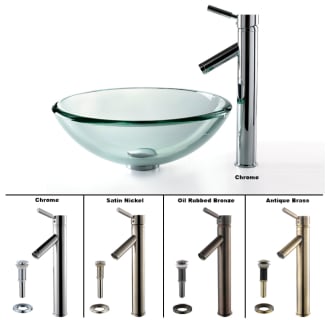 Kraus GV 101 19mm CH 17" Clear Glass Vessel Bathroom Sink   Includes Pop Up Drain And Mounting Ring In Chrome
