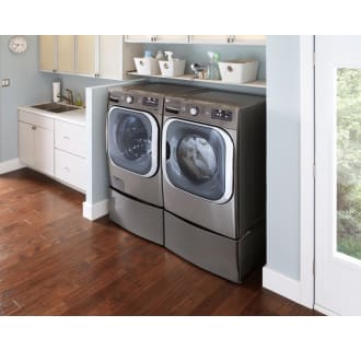 Shown Side by Side In A Laundry Room in Graphic Steel