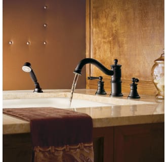 Moen-TS213-Installed Roman Tub Faucet in Wrought Iron