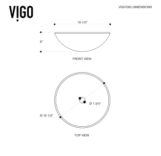Vigo-VG07005-Specification Drawing