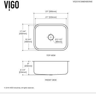 Vigo-VG2318K1-Dimensions