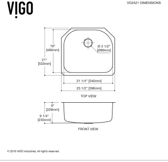 Vigo-VG2421K1-Dimensions