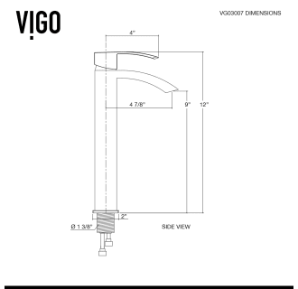 Vigo-VGT1032-Faucet Specification Drawing