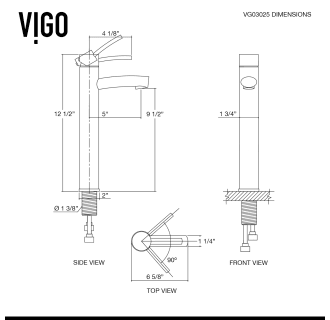 Vigo-VGT1054-Faucet Specification Drawing