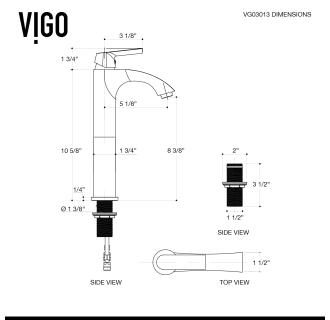 Vigo-VGT132-Faucet Specification Drawing