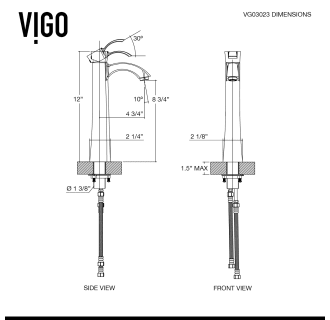 Vigo-VGT285-Faucet Specification Drawing