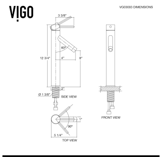 Vigo-VGT446-Faucet Specification Drawing