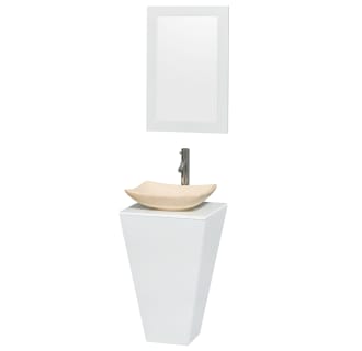 Wyndham Collection-WC-CS004-Vanity in Glossy White with Arista Ivory Marble Sink