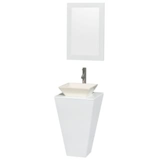Wyndham Collection-WC-CS004-Vanity in Glossy White with Pyra Bone Porcelain Sink