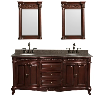 Front Vanity View with Imperial Brown Top and Mirrors