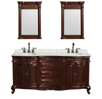Front Vanity View with White Carrera Top and Mirrors