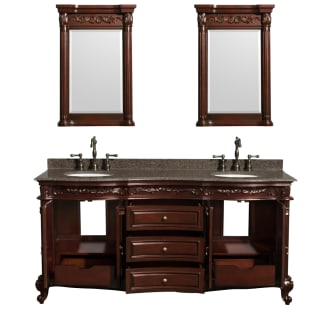 Open Front Vanity View with Imperial Brown Top and Mirrors