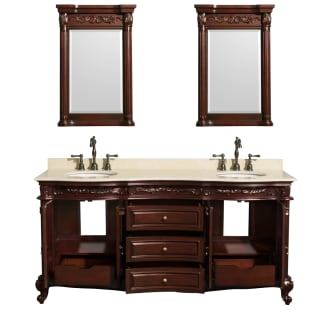 Open Front Vanity View with Ivory Top and Mirrors