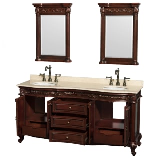 Open Vanity View with Ivory Top and Mirrors