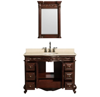 Open Front Vanity View with Ivory Top and Mirror